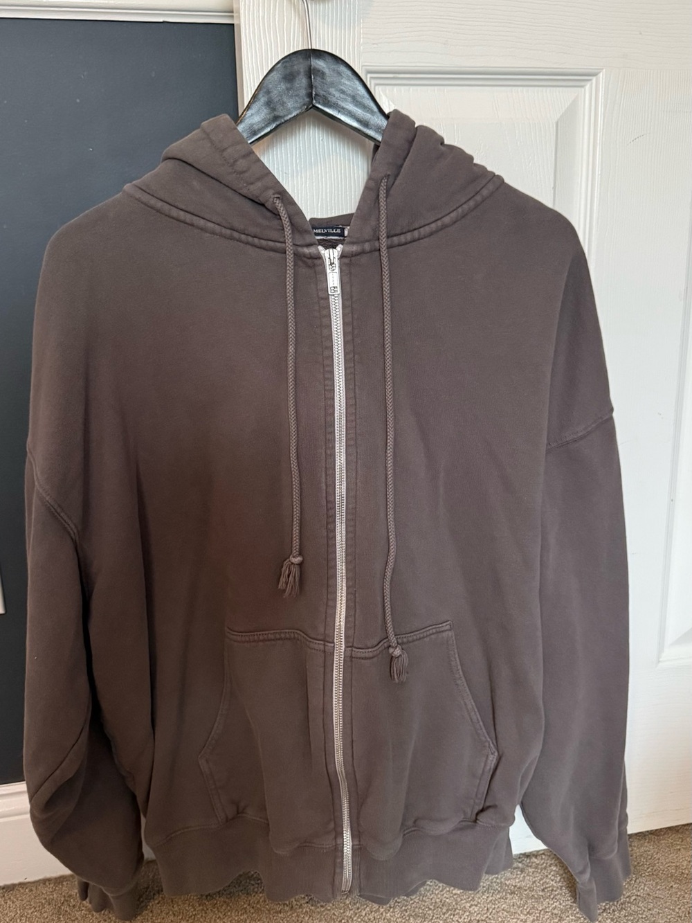 Brandy Melville Grey Zip-Up Hoodie Sweater
